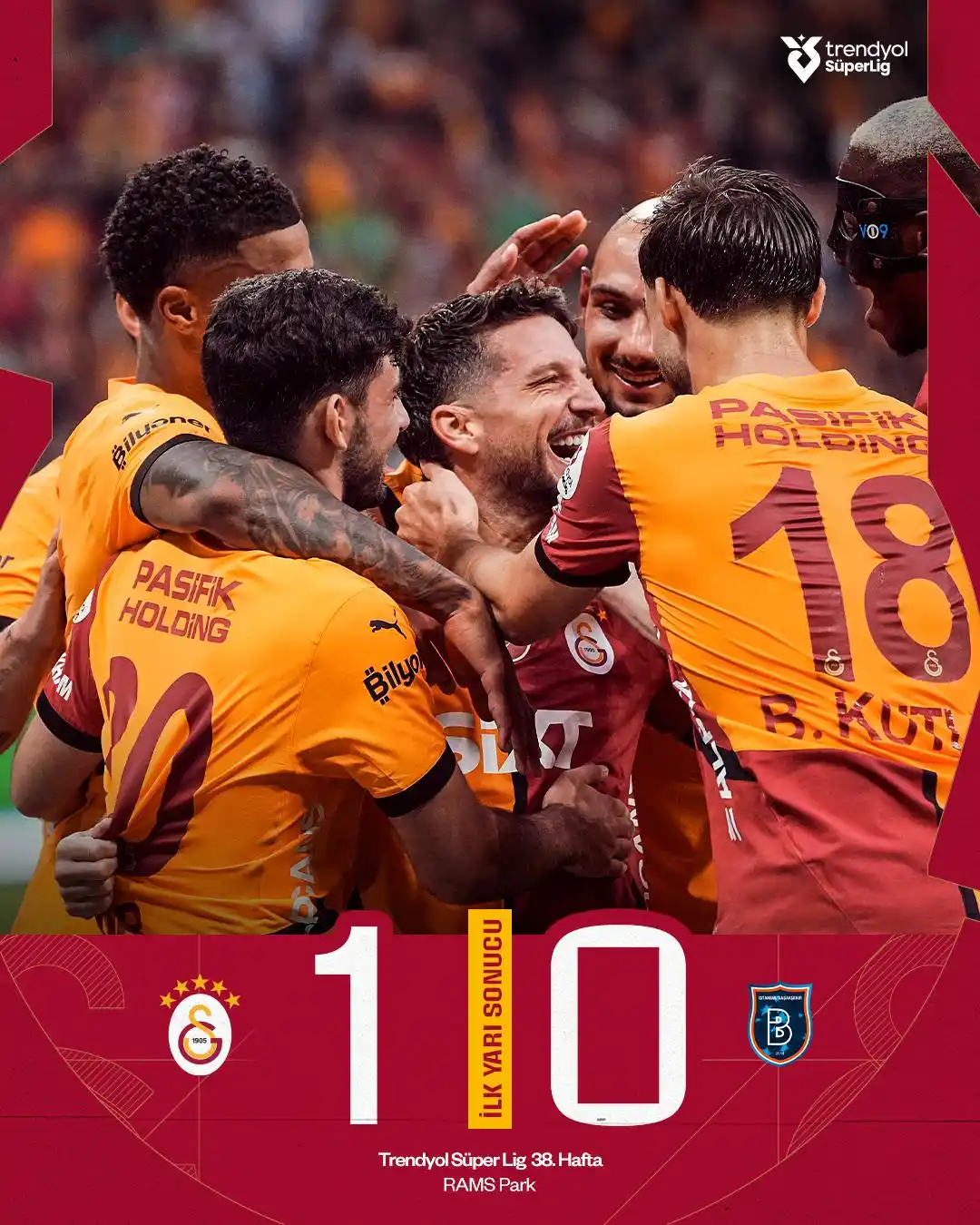 Image from Galatasaray: İlk yarı sonucu: Galatasaray 1-0 RAMS Başakşehir...