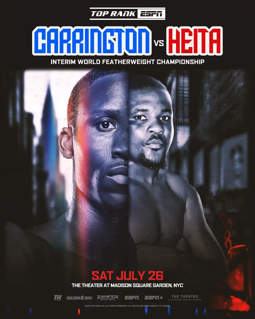 Image from Top Rank Boxing: BACK TO SHU YORK CITY. Bruce Carrington returns against Namibian cont...
