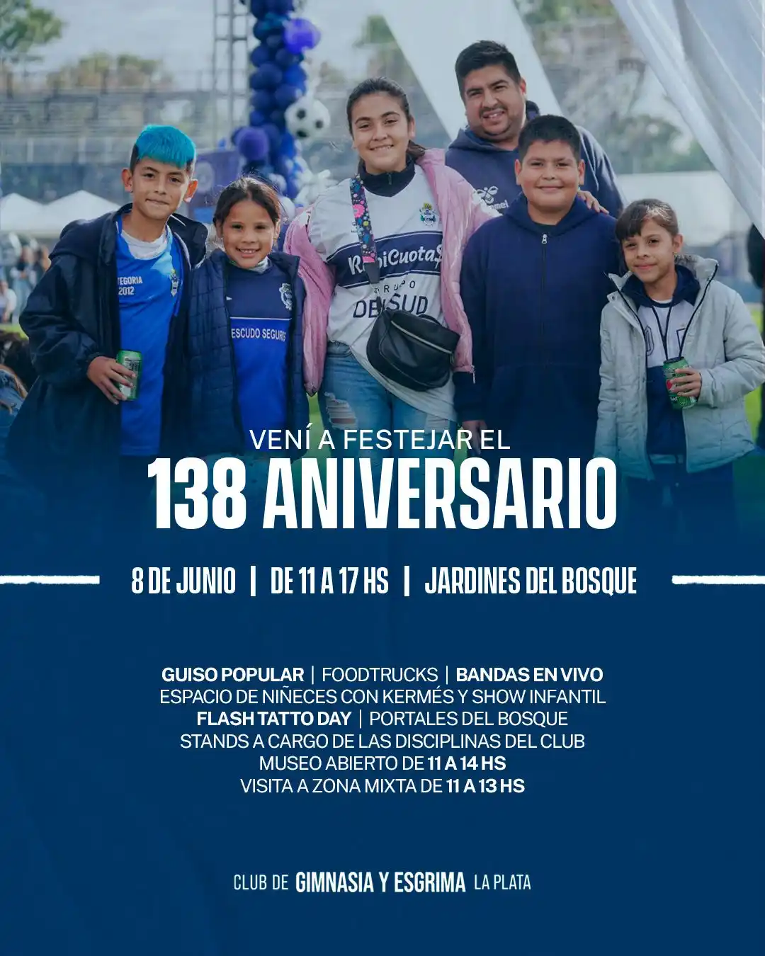 Image from Club de Gimnasia y Esgrima La Plata: ¡Vení a festejar el aniversario del Club en el Bosque! 🍲🍔 Guiso y ...