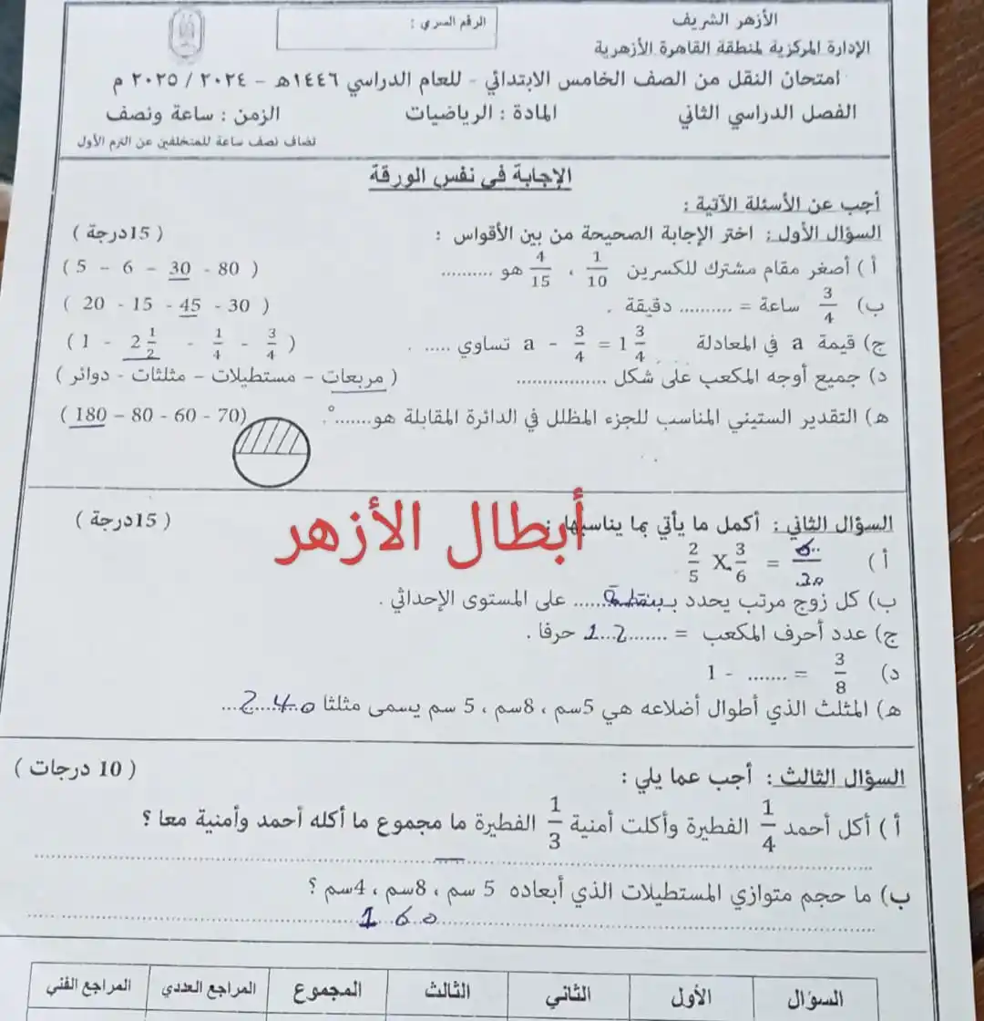 أبطال سادسة أزهر 2026 post