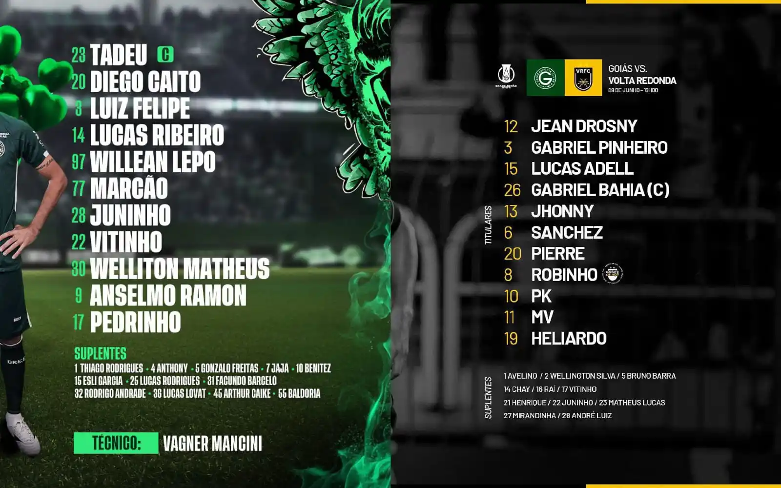 Image from ⚽️Loucos Por Futebol⚽️: 🇧🇷 Goiás 🆚 Volta Redonda 🇧🇷 🕥 16h00   📺 Disney+ (Premium)   🏟 ...