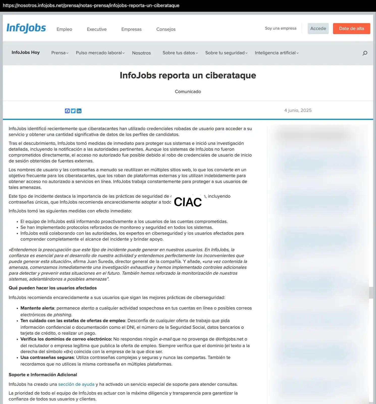Image from CIAC = Canal de inteligencia de amenazas compartidas: 🚨CIAC Alerta: 🚨🇪🇸🇧🇷🇮🇹 <a class="text-blue-500 hover:underline ...