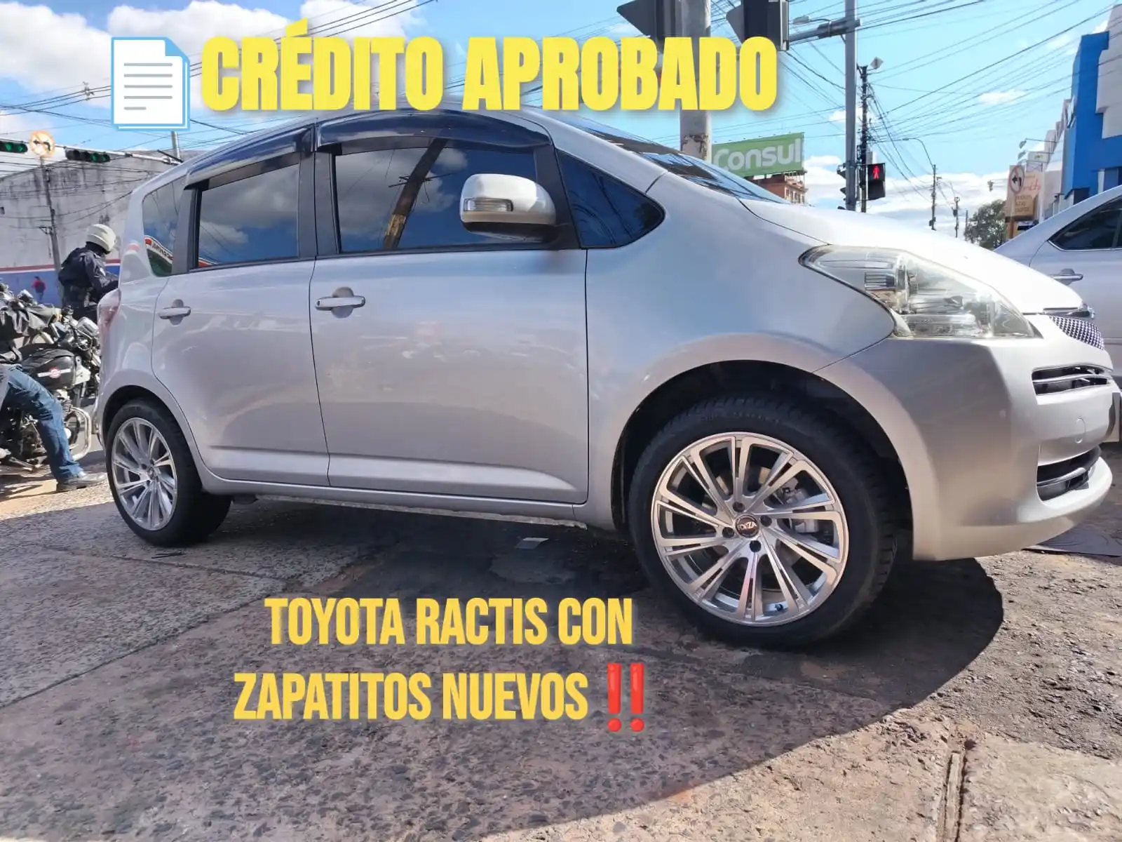 Image from Tienda Online Llantas: 📄CRÉDITO APROBADO💳 🤩Toyota Ractis con zapatitos nuevos 17 4x100, co...