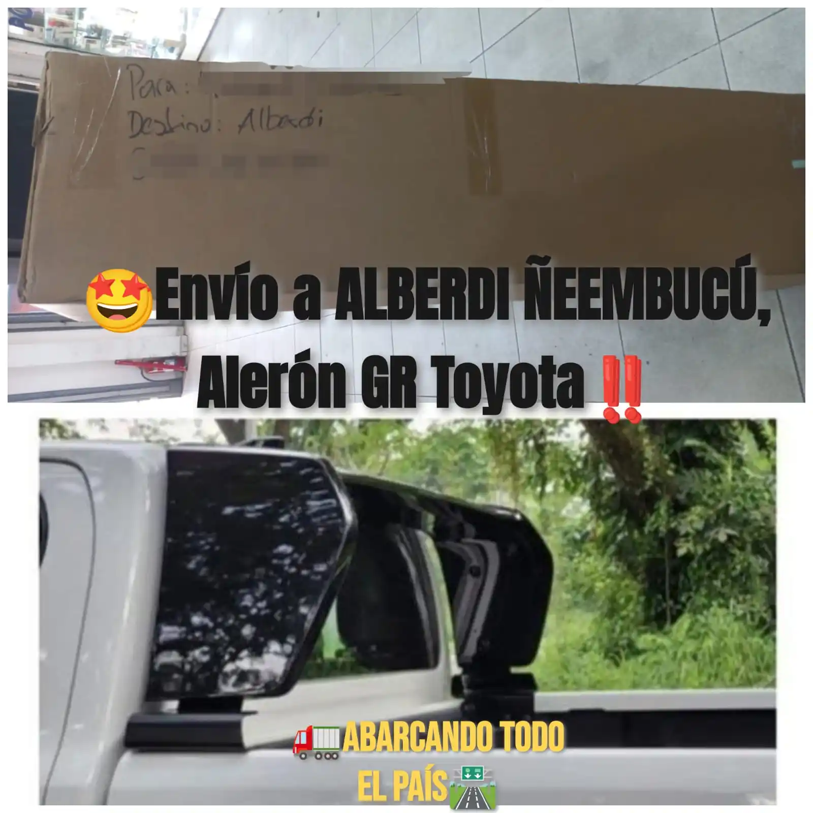 Image from Tienda Online Llantas: 🤩Envío a ALBERDI ÑEEMBUCÚ, Alerón GR Toyota nuevos en caja‼️ 😎Otro c...