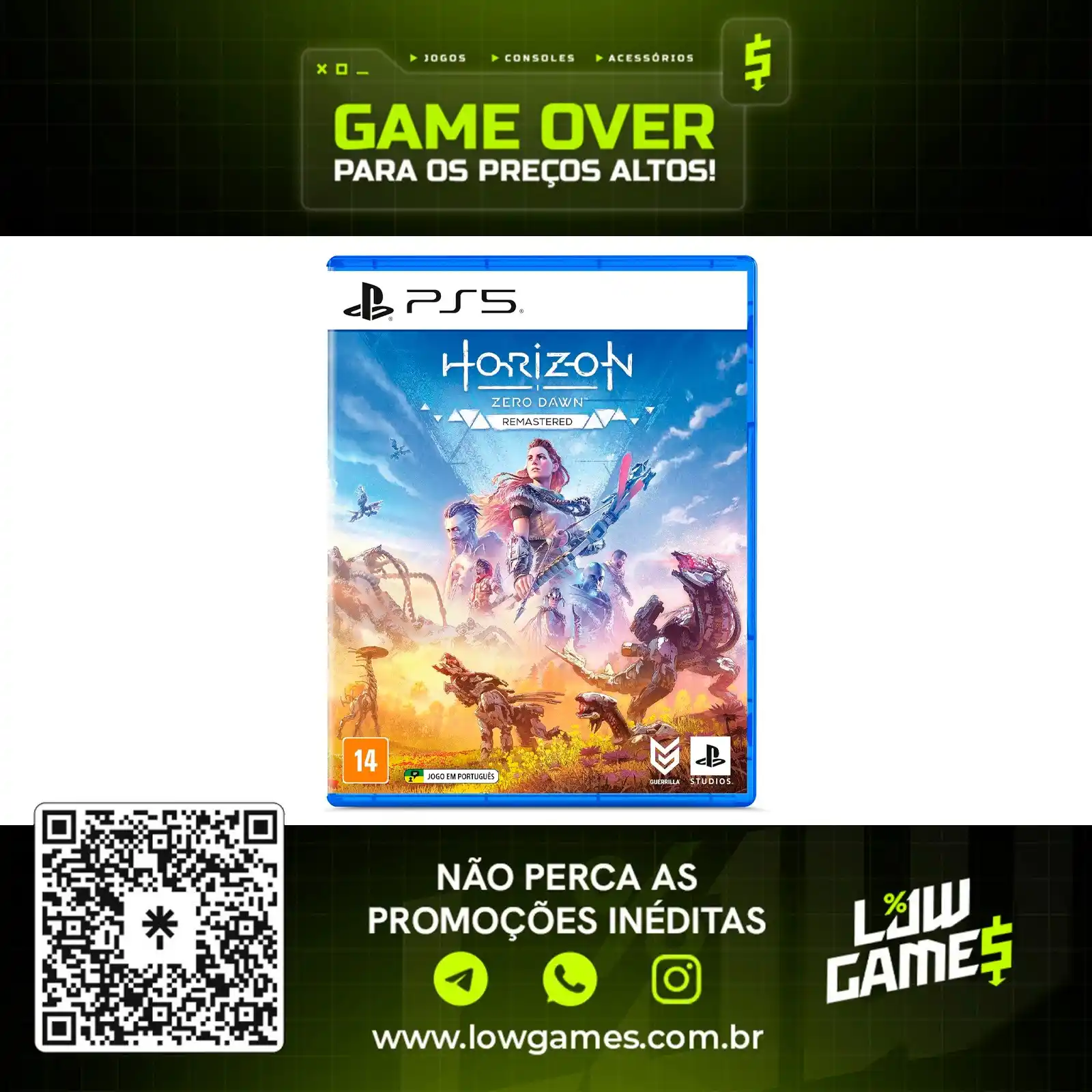Image from Low Games: Horizon Zero Dawn - Remastered Edition - Mídia Física 💡Melhor que na...