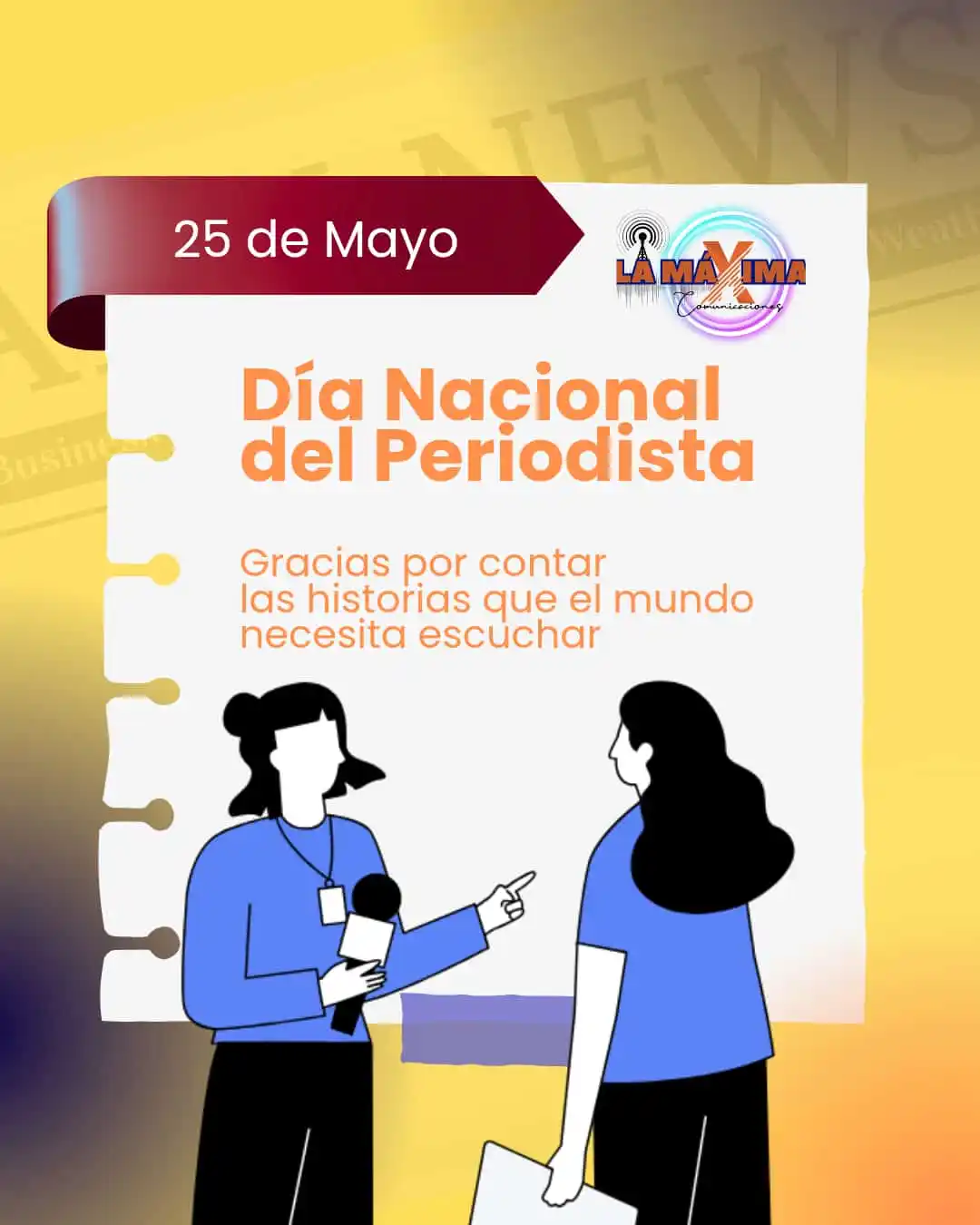 Image from La Máxima - Comunicaciones: 🎙️✍️ Hoy celebramos a quienes hacen de la verdad su vocación. Cada 2...