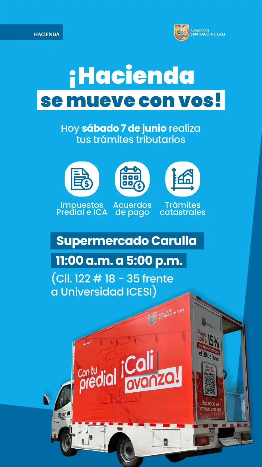 Image from Alcalde Alejandro Eder: Hoy, te espera nuestra unidad móvil 👆🏻 y los 6 puntos de atención fi...
