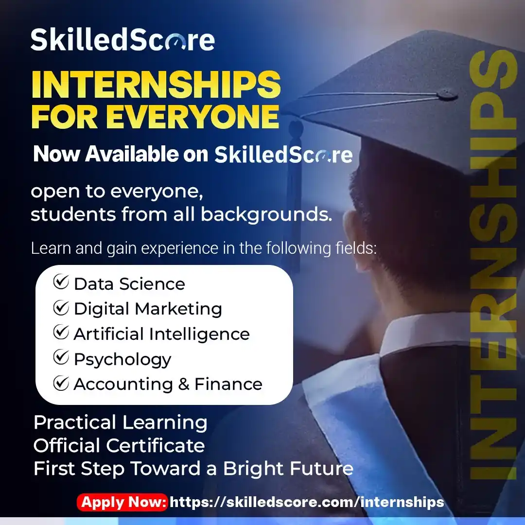 Image from Zeeshan Usmani: 🚀 Internships for Everyone – Now Live on SkilledScore! Ready to jumps...
