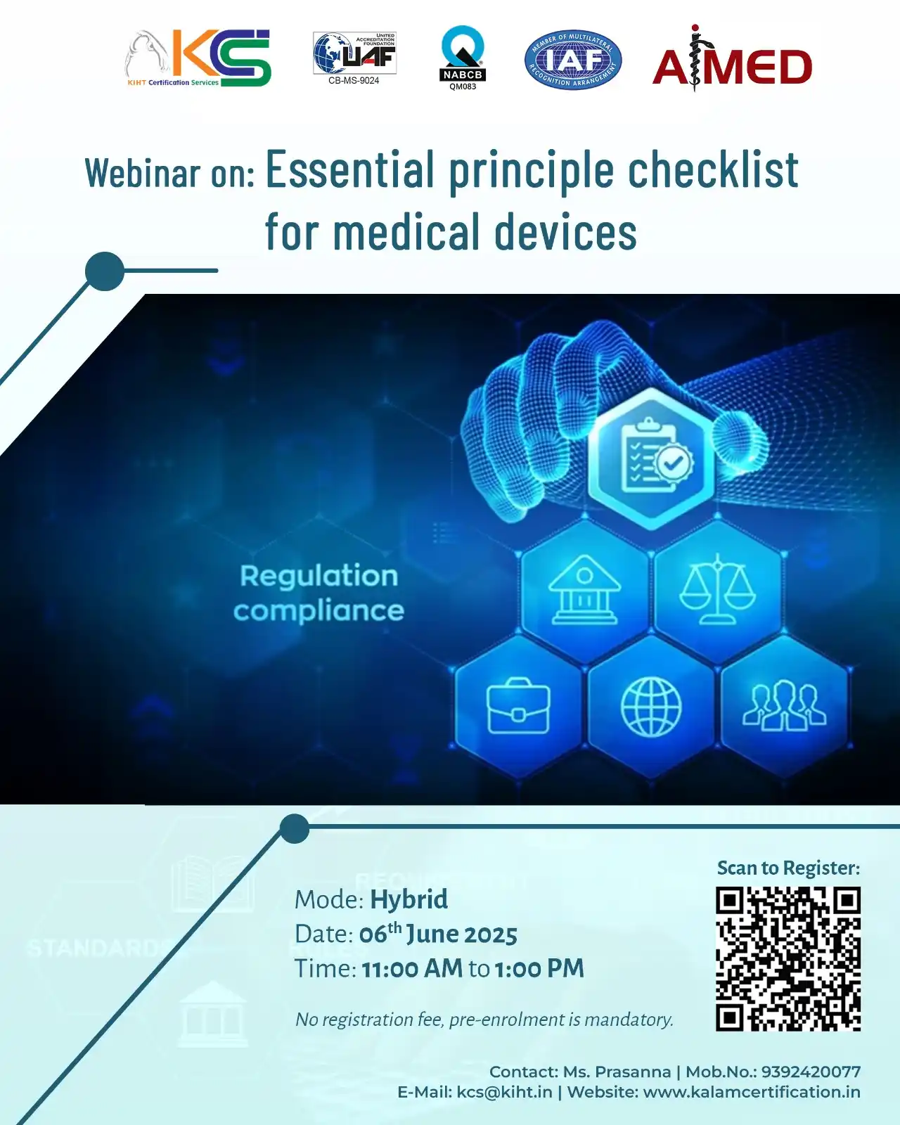 Image from FORCE Biomedical: Jai Hind Team!! *KIHT CERTIFICATION SERVICES* is organizing a Webina...