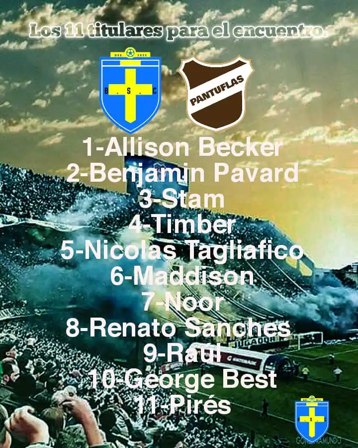 Image from ππ’ππ π¦π£π’π₯π§ππ‘π πππ¨π.: Los 11 titulares para el encuentro. π Vs. Pantuflas F.C <a class="tex...