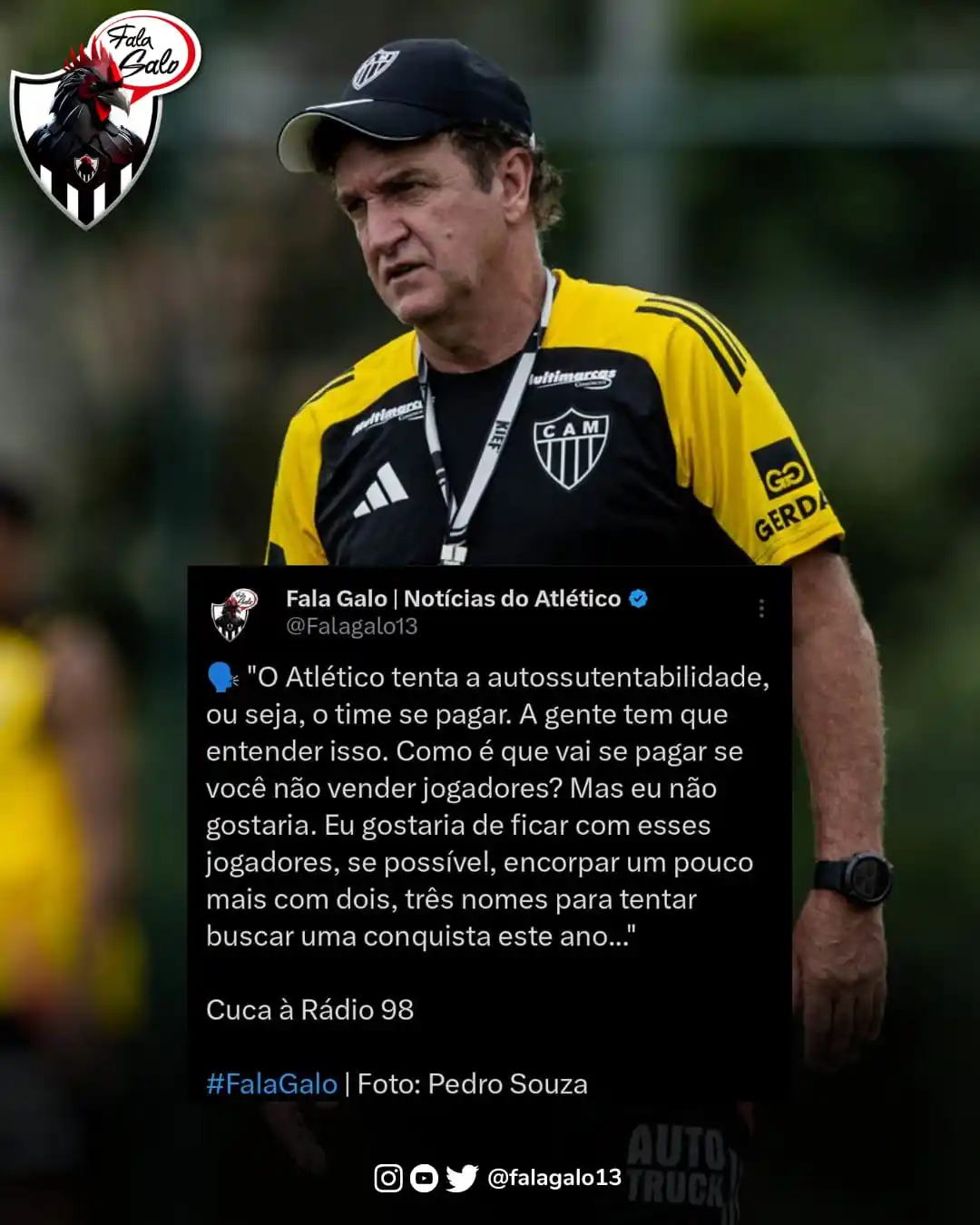 Image from 🐓 FALAGALO | Atlético ⚫⚪ : 🗣️ "O Atlético tenta a autossutentabilidade, ou seja, o time se pagar...