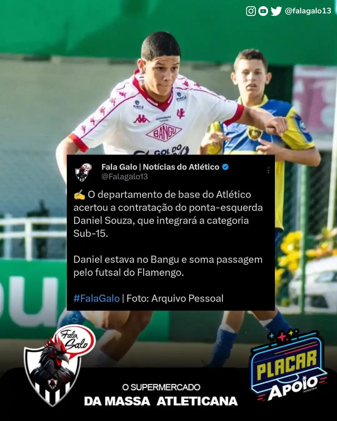 Image from 🐓 FALAGALO | Atlético ⚫⚪ : ✍️ O departamento de base do Atlético acertou a contratação do ponta-e...