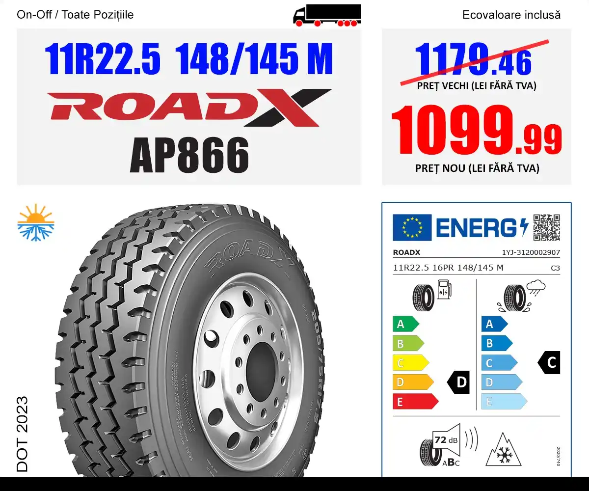 Image from ALCAR Wheelbase Romania: *Prețuri excelente la anvelope de camion ROADX din stocul local* Valab...