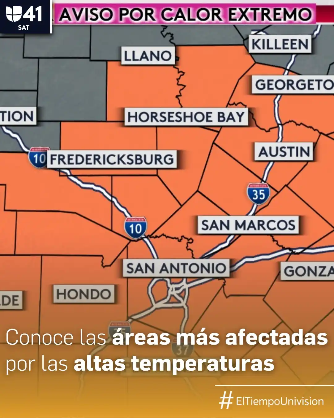 Image from Univision 62 Austin: 🔥 ¡Protégete del calor! Esta semana podríamos alcanzar los *105 grado...