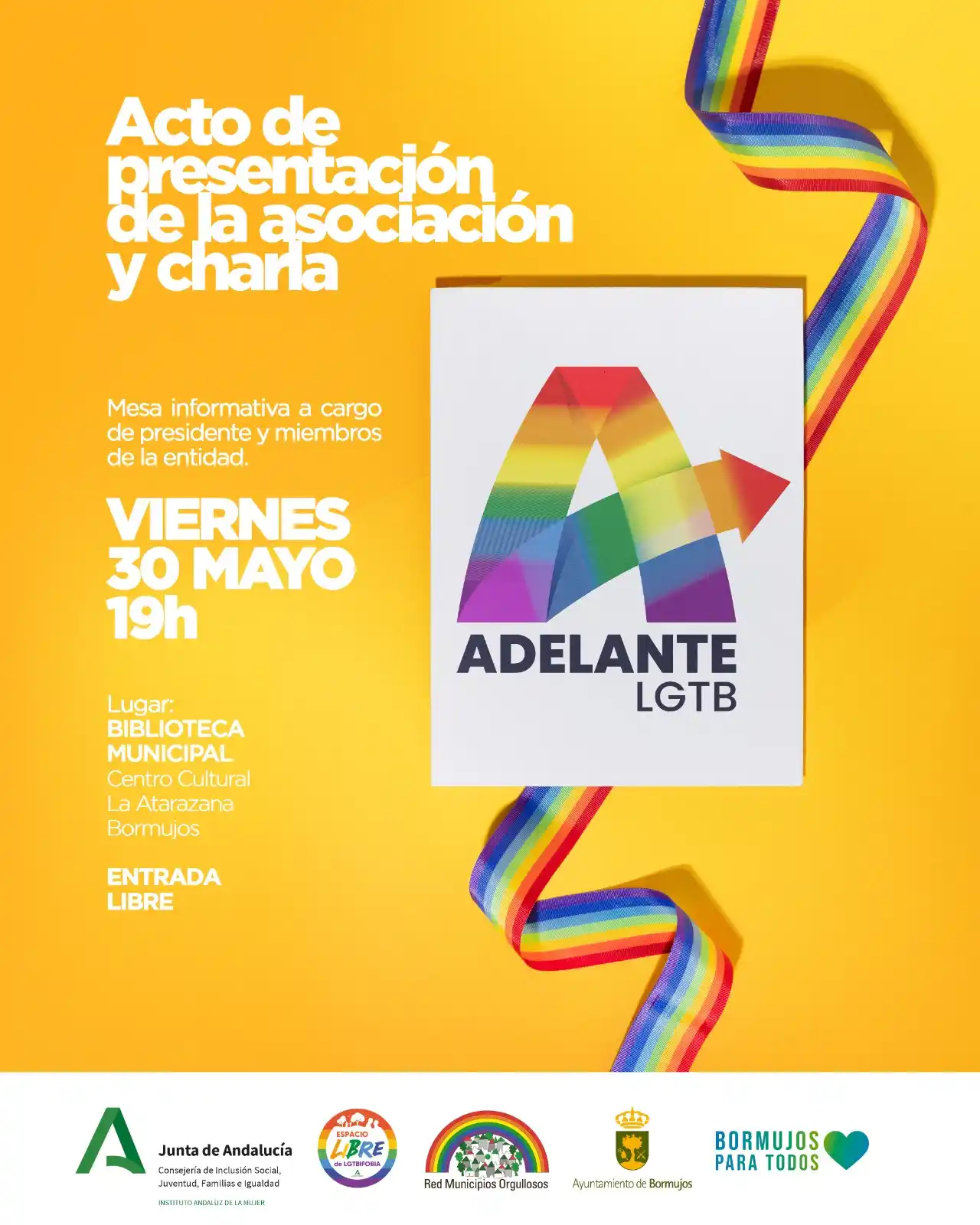 Image from Ayuntamiento de Bormujos: ¡¡RECUERDA, ESTA TARDE!! 🏳️‍🌈Bormujos cuentan con una nueva asociaci...