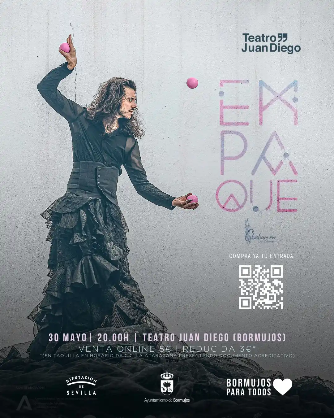Image from Ayuntamiento de Bormujos: ¡¡RECUERDA, ESTA TARDE!! 🎭💃⚾Empaque es un espectáculo del que podrás...