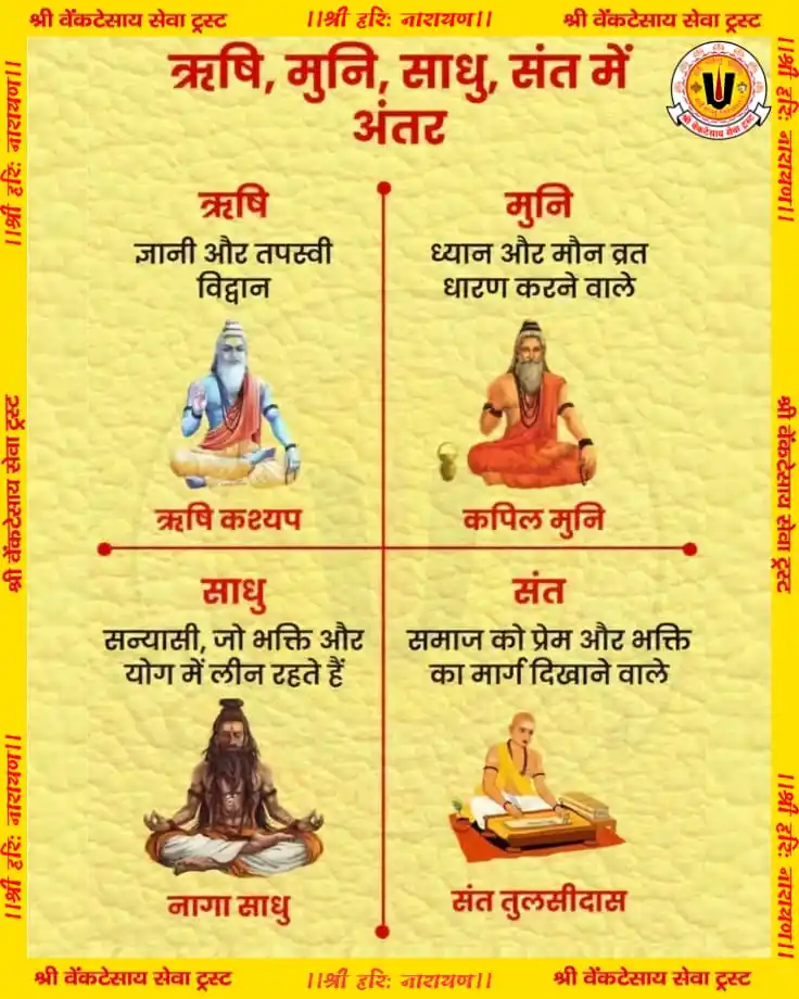 Image from श्री वेंकटेसाय सेवा ट्रस्ट: ऋषि, मुनि, साधु और संन्यासी में अंतर..?? भारत में प्राचीन काल से ही ...
