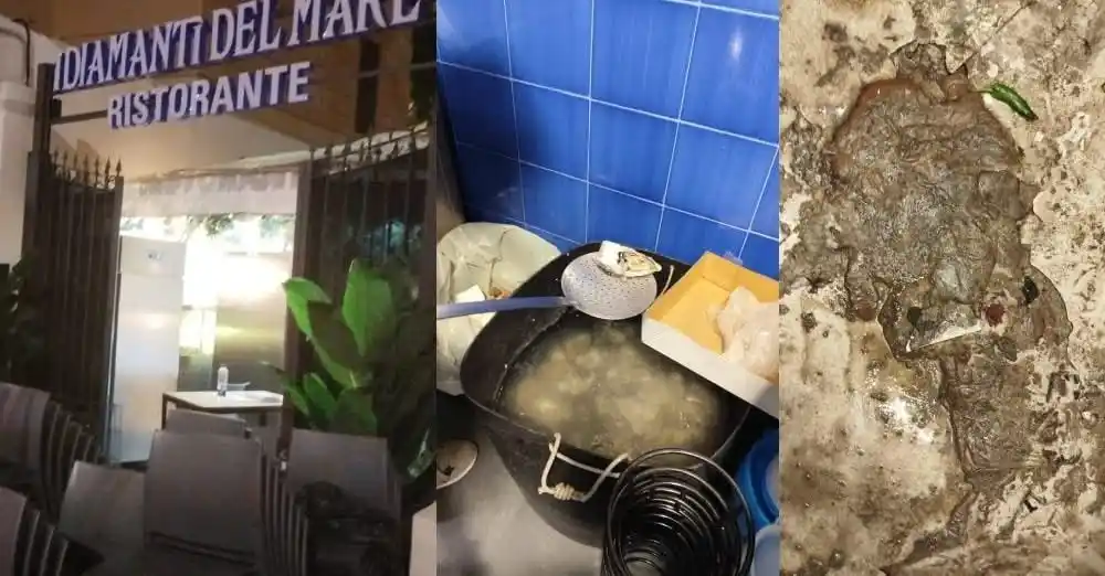 Image from Napoli Fanpage.it: *Ristorante Diamanti del Mare da incubo: cibo sequestrato, lavoratori ...