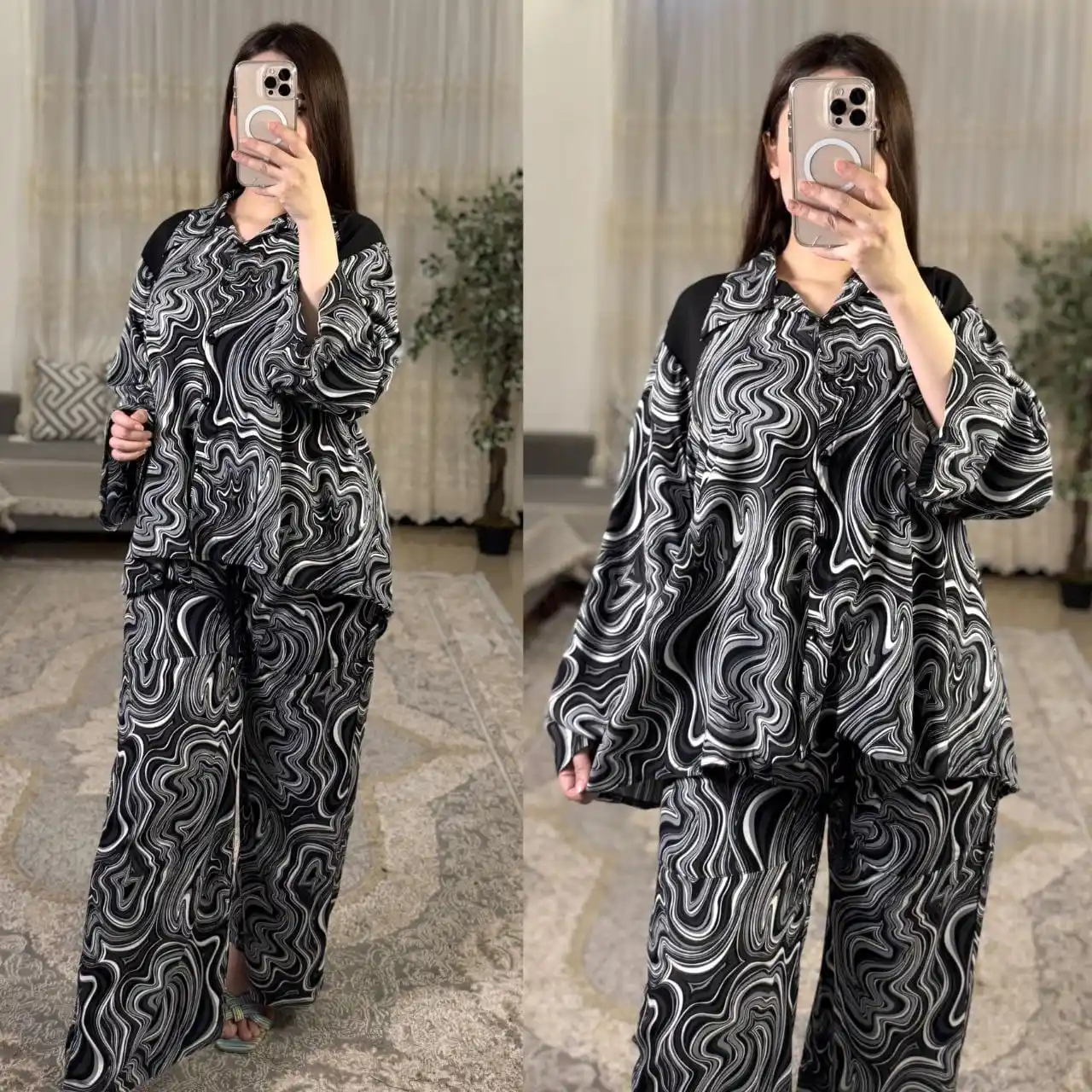 Image from أزيـّاء سُكـٰر👗🛍️': سوت قطعتين هاڤ خامة كشمير سيلين اصلي M. L. XL. 2X. سعر القطعة 15 ...
