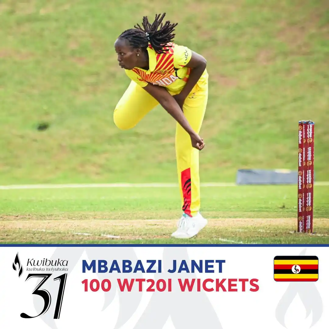 Image from Uganda Cricket Association: Victoria Pearls captain Janet Mbabazi joins the 100 T20I wickets club ...