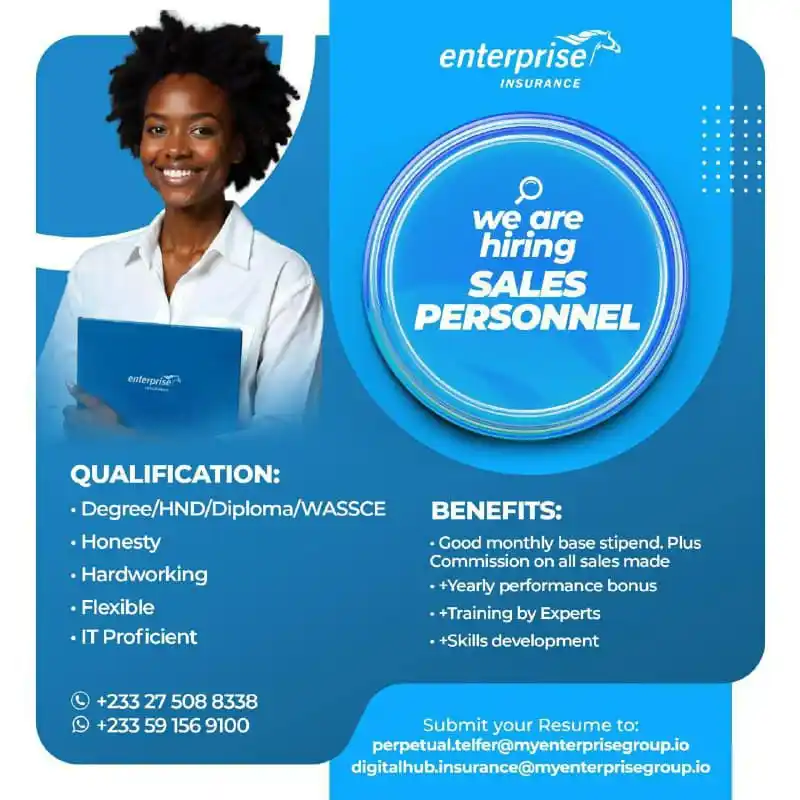 Image from GEN OTEGA JOB OPPORTUNITIES: We’re Hiring! Join Our Sales Team at Enterprise Are you a results-dri...