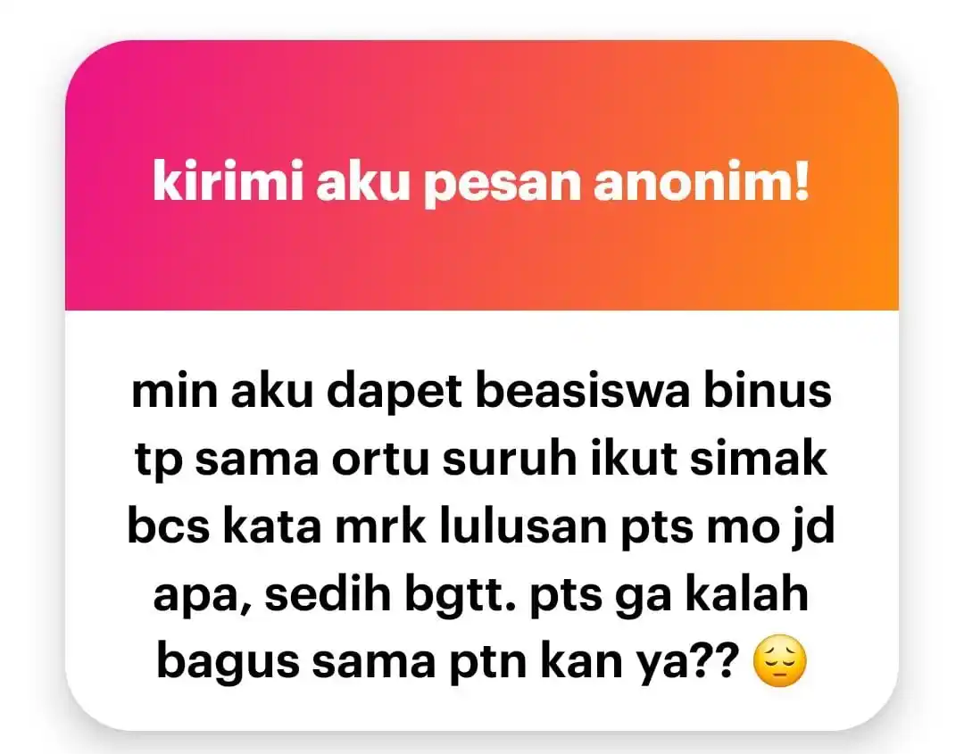 Image from ABOUT SNBP/SNBT 2026: yahh sayang bett😭 binus+beasiswa nder jgn sia²kan......