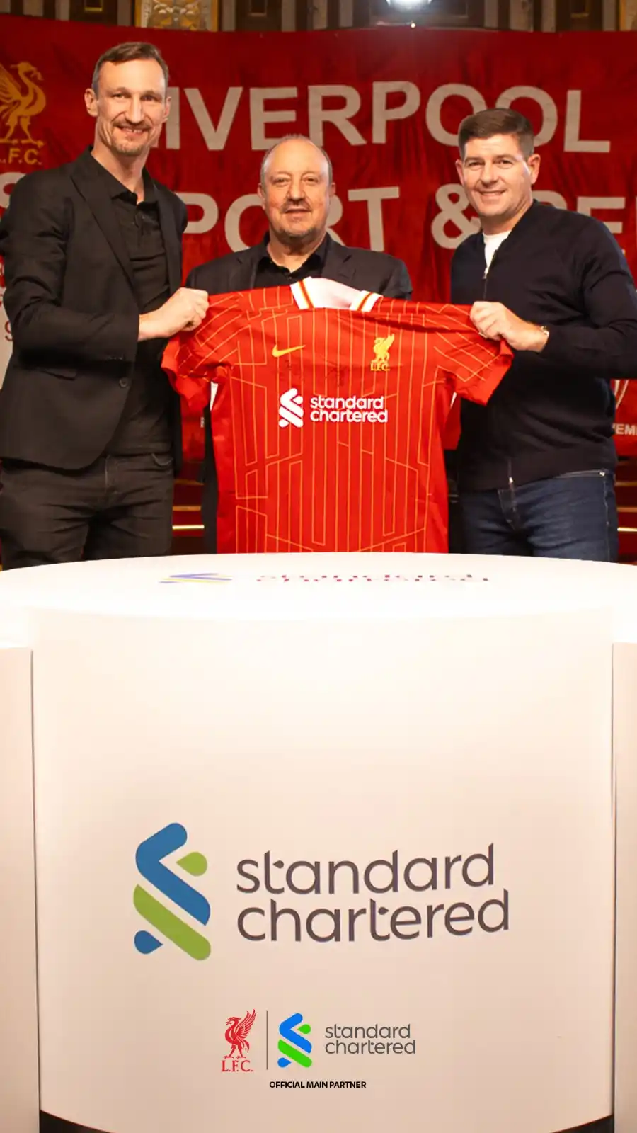 Image from Liverpool Football Club: You could win a shirt signed by Steven Gerrard, Sami Hyypia and Rafa B...