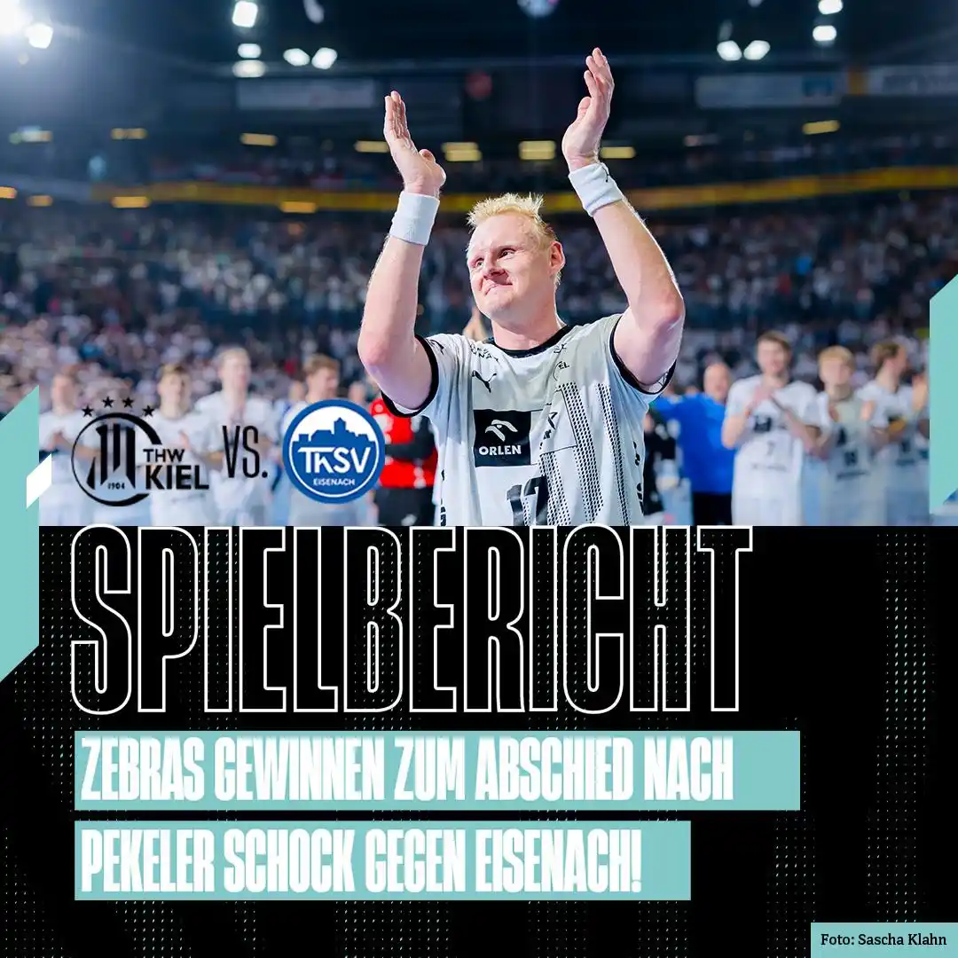 Image from THW Kiel Handball: Zebras gewinnen nach Pekeler Schock gegen Eisenach! 👉🏼Den ausführl...
