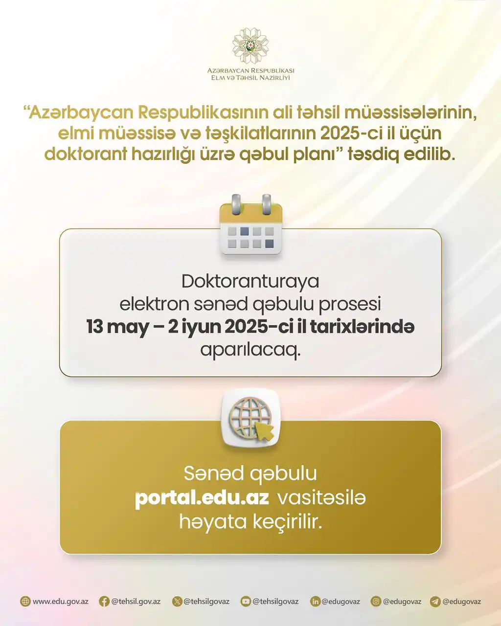 AR Elm və Təhsil Nazirliyi post