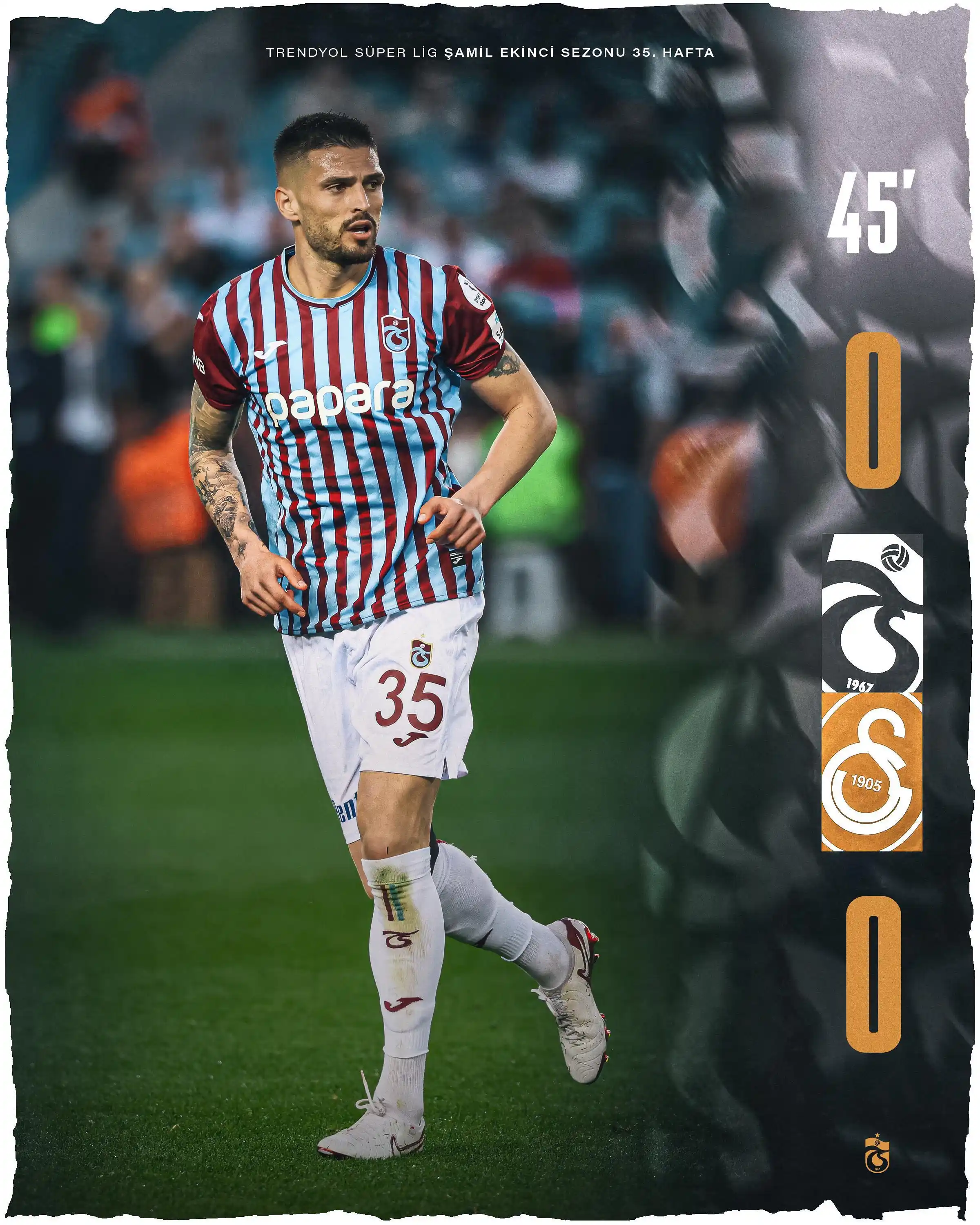 Image from Trabzonspor: ⏱ 45' Karşılaşmanın ilk yarısı tamamlandı. Trabzonspor 0-0 Galatasa...