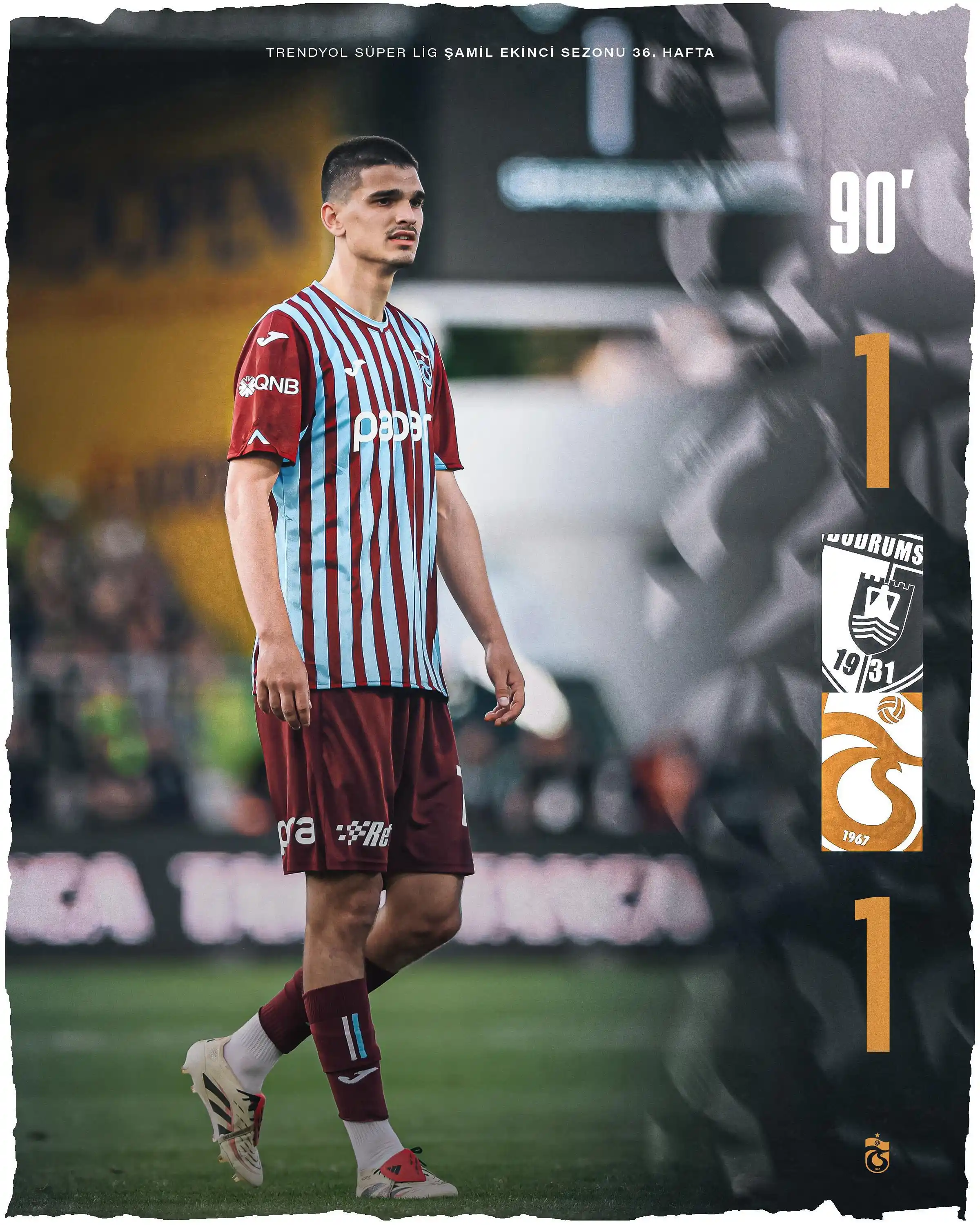 Image from Trabzonspor: ⏱ 90' Karşılaşma sona erdi. Sipay Bodrum FK 1-1 Trabzonspor <a class...