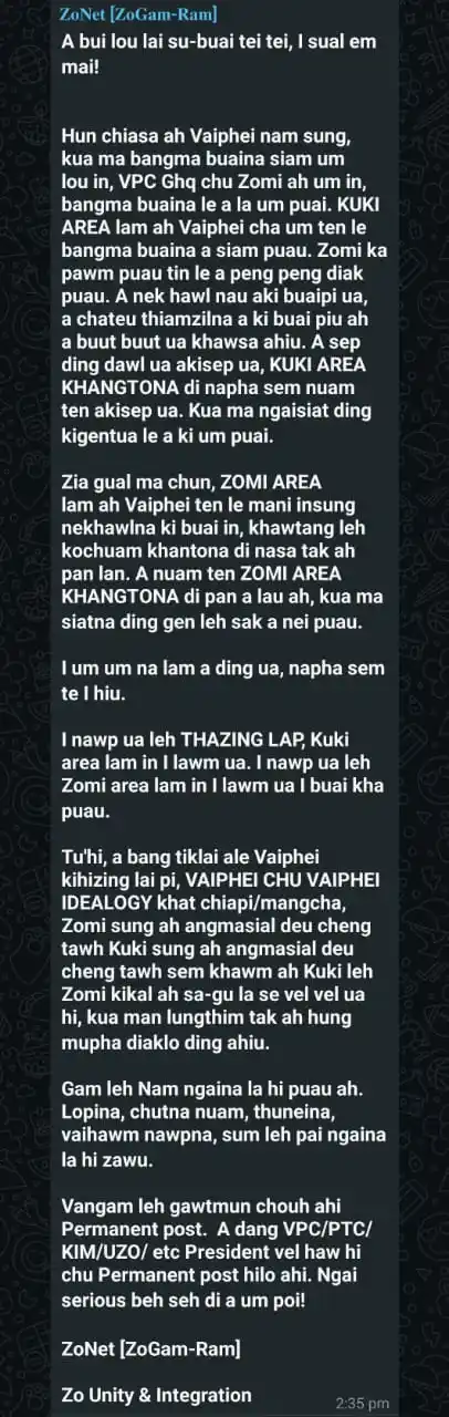 Image from SIZO-PAWK KHANGLAI: *A buai lo lai subuai tu Vaiphei hingal a ki Zomi sak te* Hun chiasa...