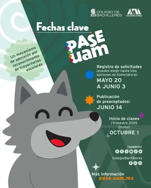 Image from Difusión División CSH UAM-I: 🎫 ¡Aquí las fechas más importantes de PASE UAM! Entérate sobre los be...