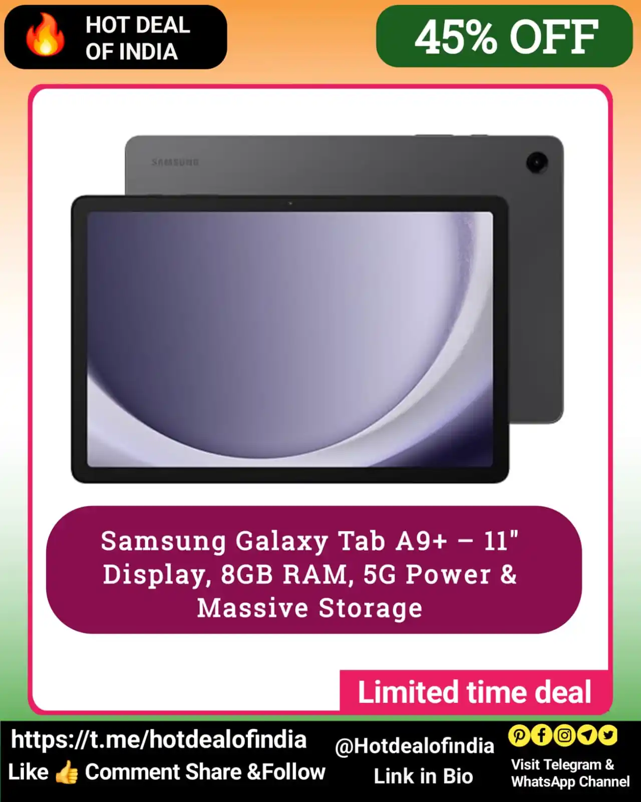 Image from Hot Deal Of India 🇮🇳: Best Samsung tablet with 5G  High-performance tablet for multitasking ...