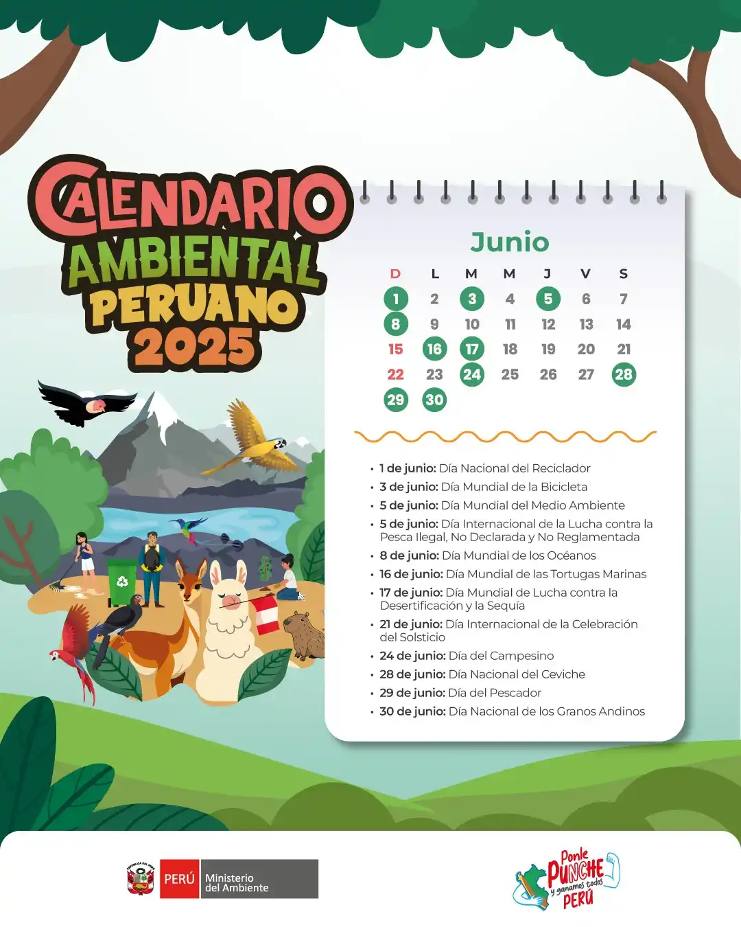 Image from Ministerio del Ambiente (Perú): 📢 Conoce las fechas importantes del mes de junio del <a class="text-b...