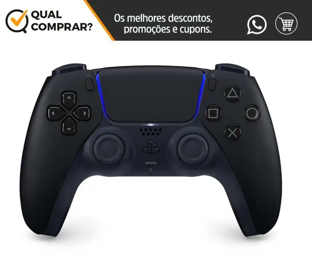 Image from TechTudo Ofertas | Qual Comprar? : 🎮 *Controle sem fio DualSense Midnight Black* * _Resposta tátil_ * _...