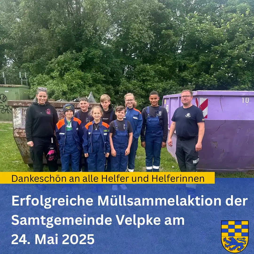 Image from Samtgemeinde Velpke: Erfolgreiche Müllsammelaktion der Samtgemeinde Velpke am 24. Mai 2025 ...