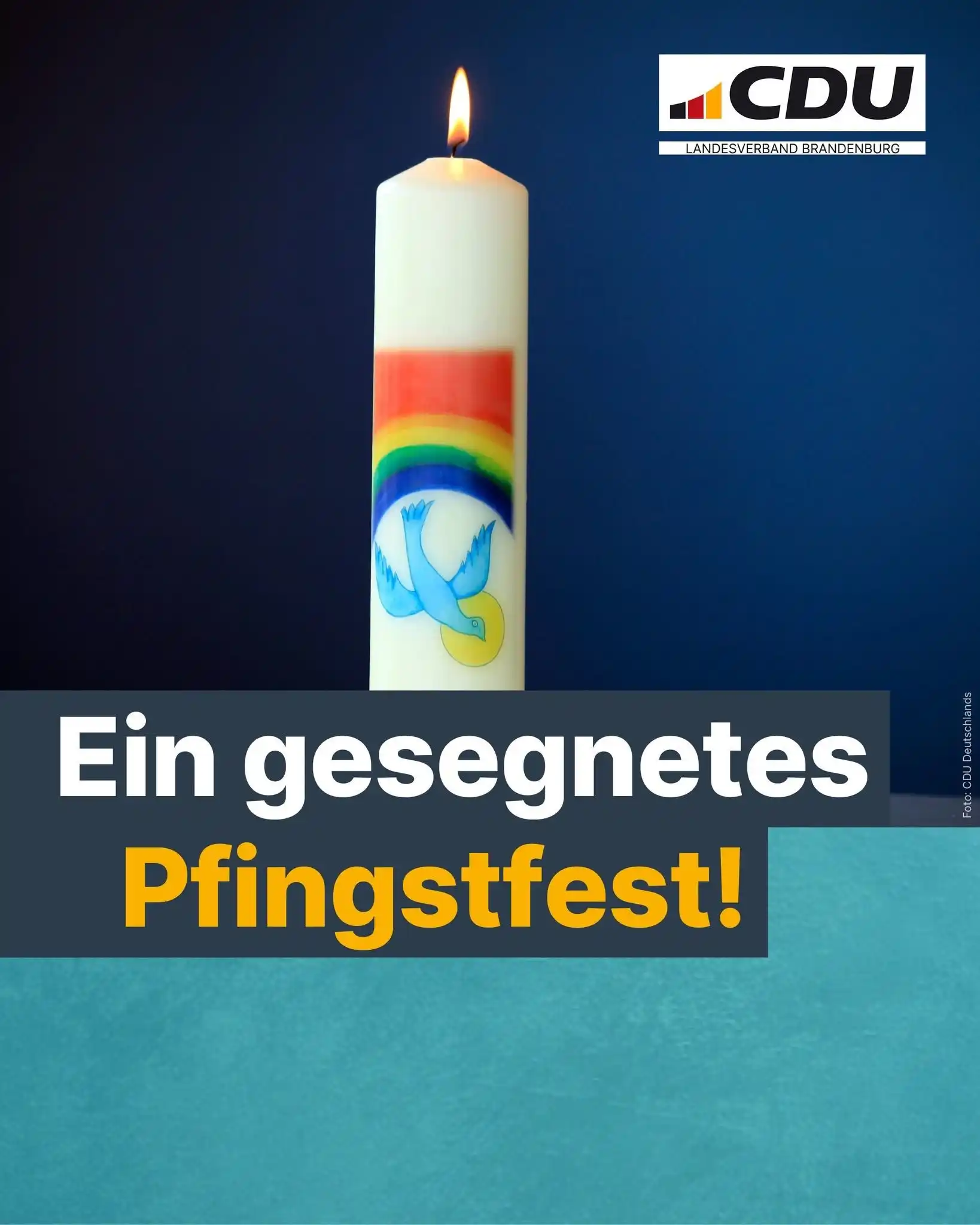 Image from CDU Brandenburg: 🎉🌿 Frohe Pfingsten! 🌿🎉 Pfingsten ist ein Fest der Hoffnung und Ern...