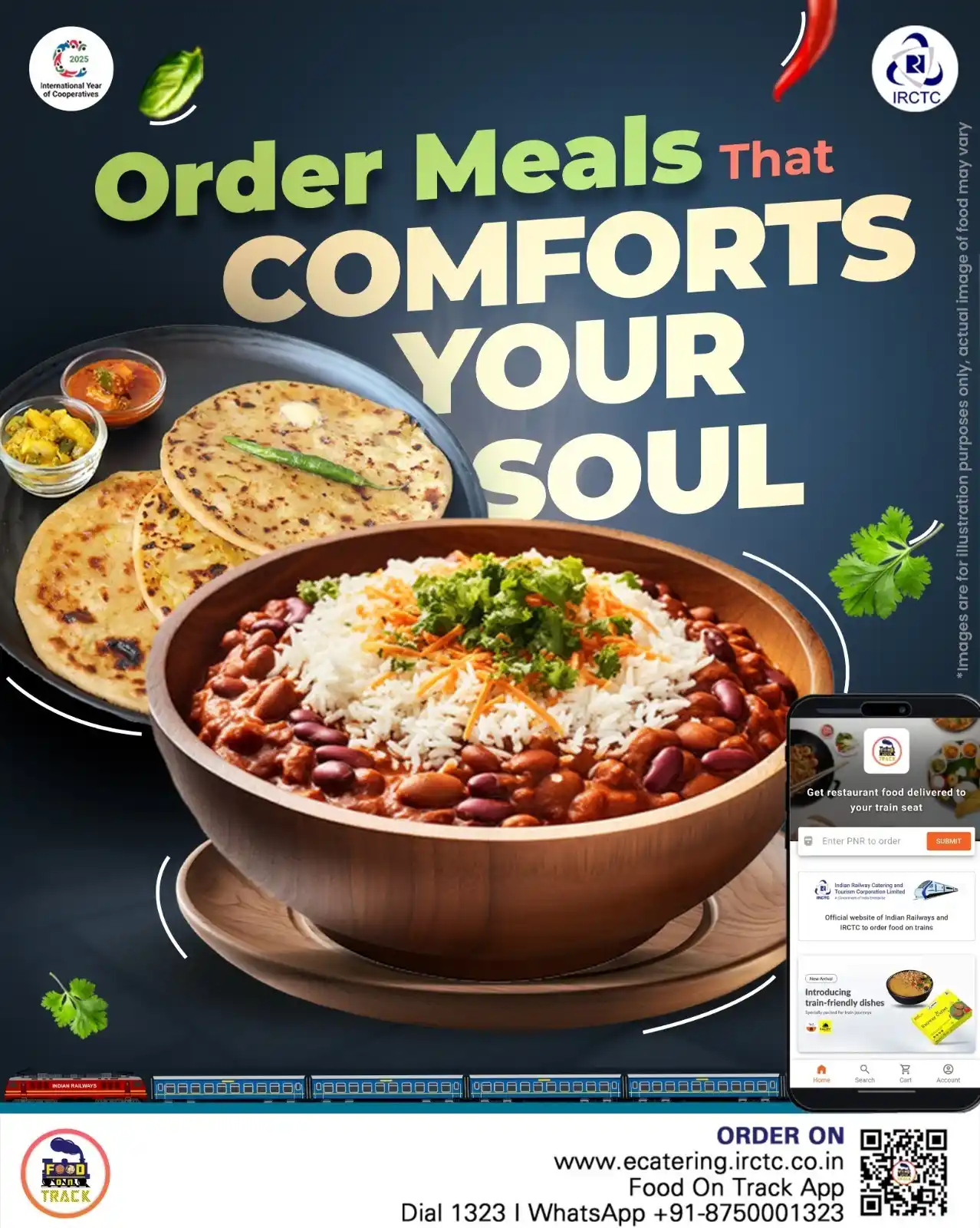 Image from IRCTC Official: From the comforting Rajma Chawal to the warm Aloo Paratha and classic ...