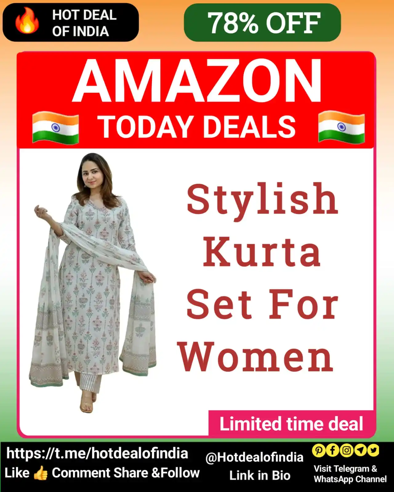 Image from Hot Deal Of India 🇮🇳: 💫 Grace Meets Comfort – At Just ₹659! This KLOSIA Women’s Viscose Kur...