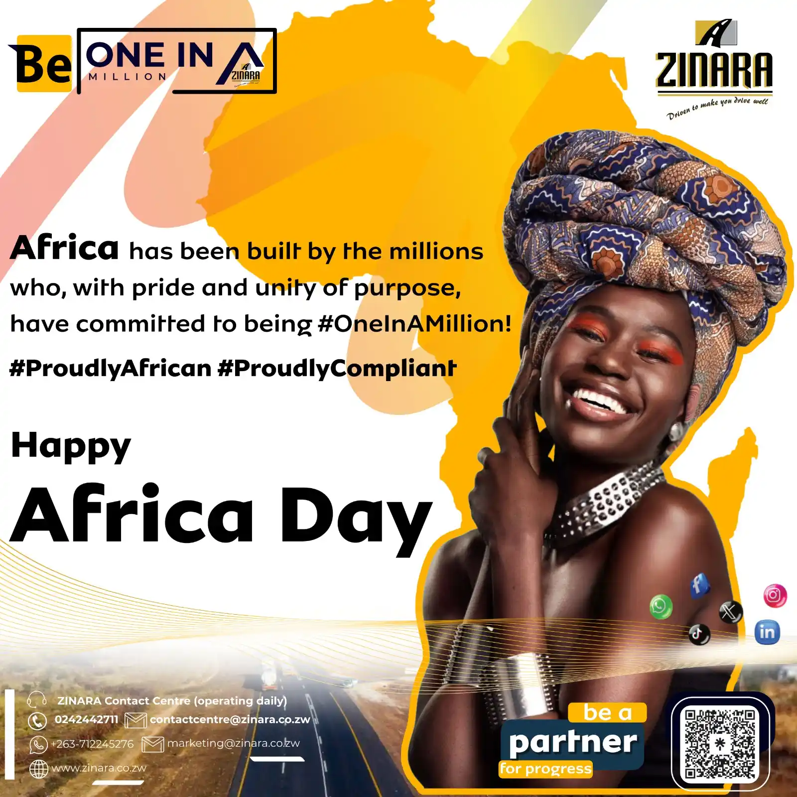 Image from ZINARA Official Updates: Happy Africa Day! Africa’s progress is driven by millions who unite w...