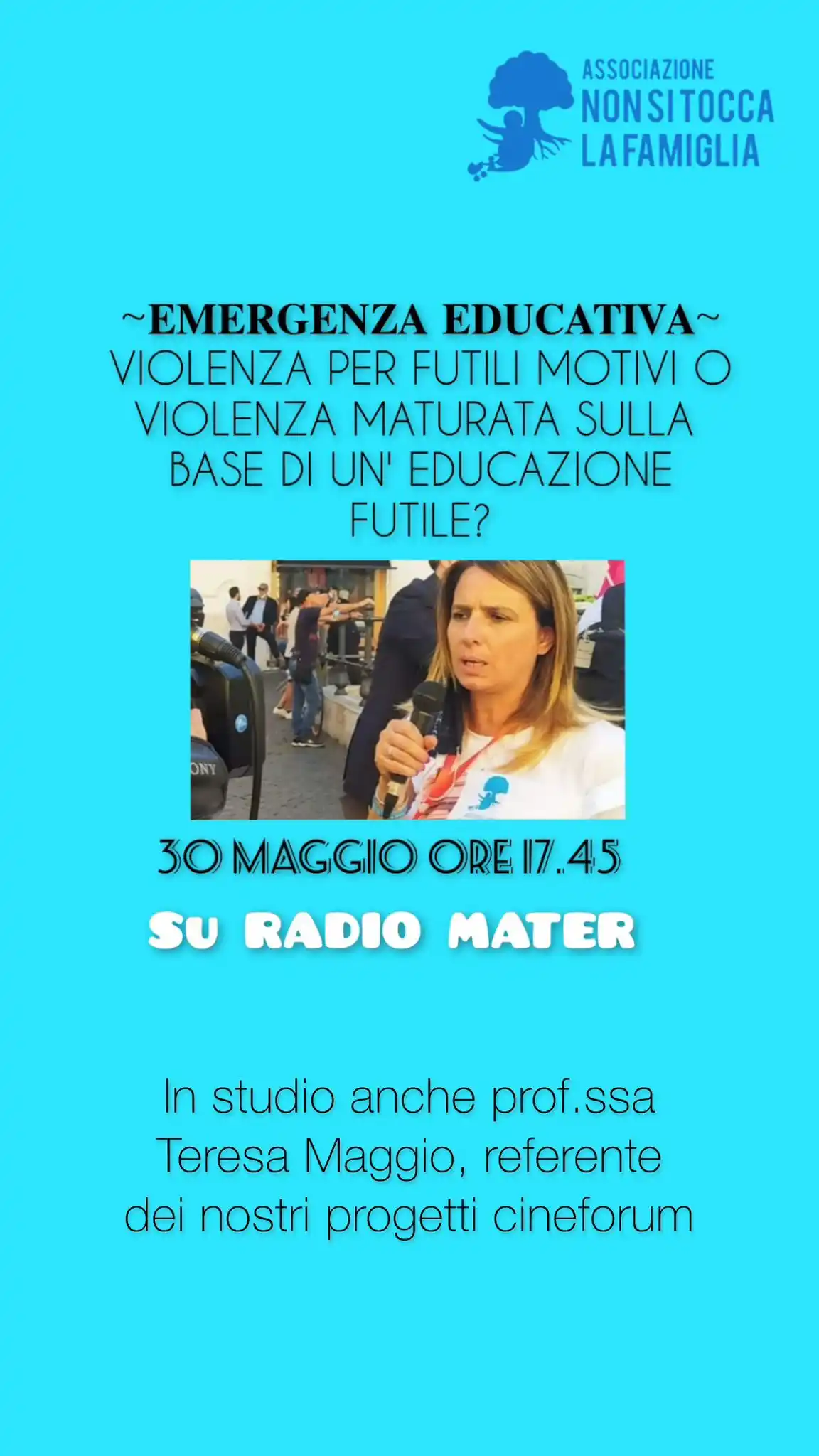 Image from Nonsitoccalafamiglia 👨👩👧👦: In studio con Giusy d'Amico, presidente di NSTLF, e Teresa Maggio, ref...