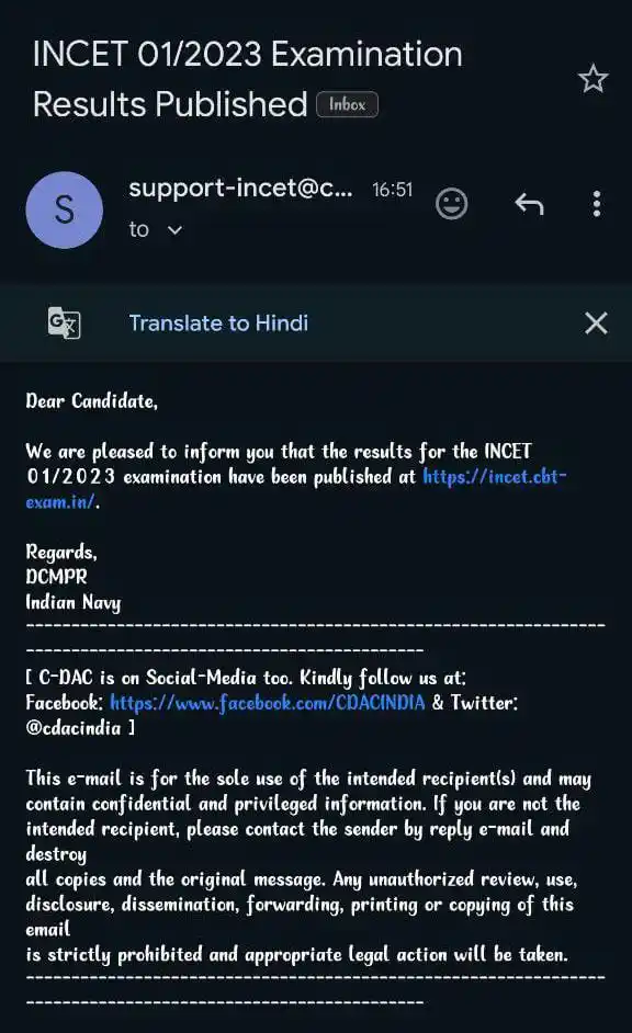 Image from NOTIFICATIONS OFFICIAL !!⏰ 🔔: Indian Navy CHARGEMAN REVISED RESULT RELEASED...
