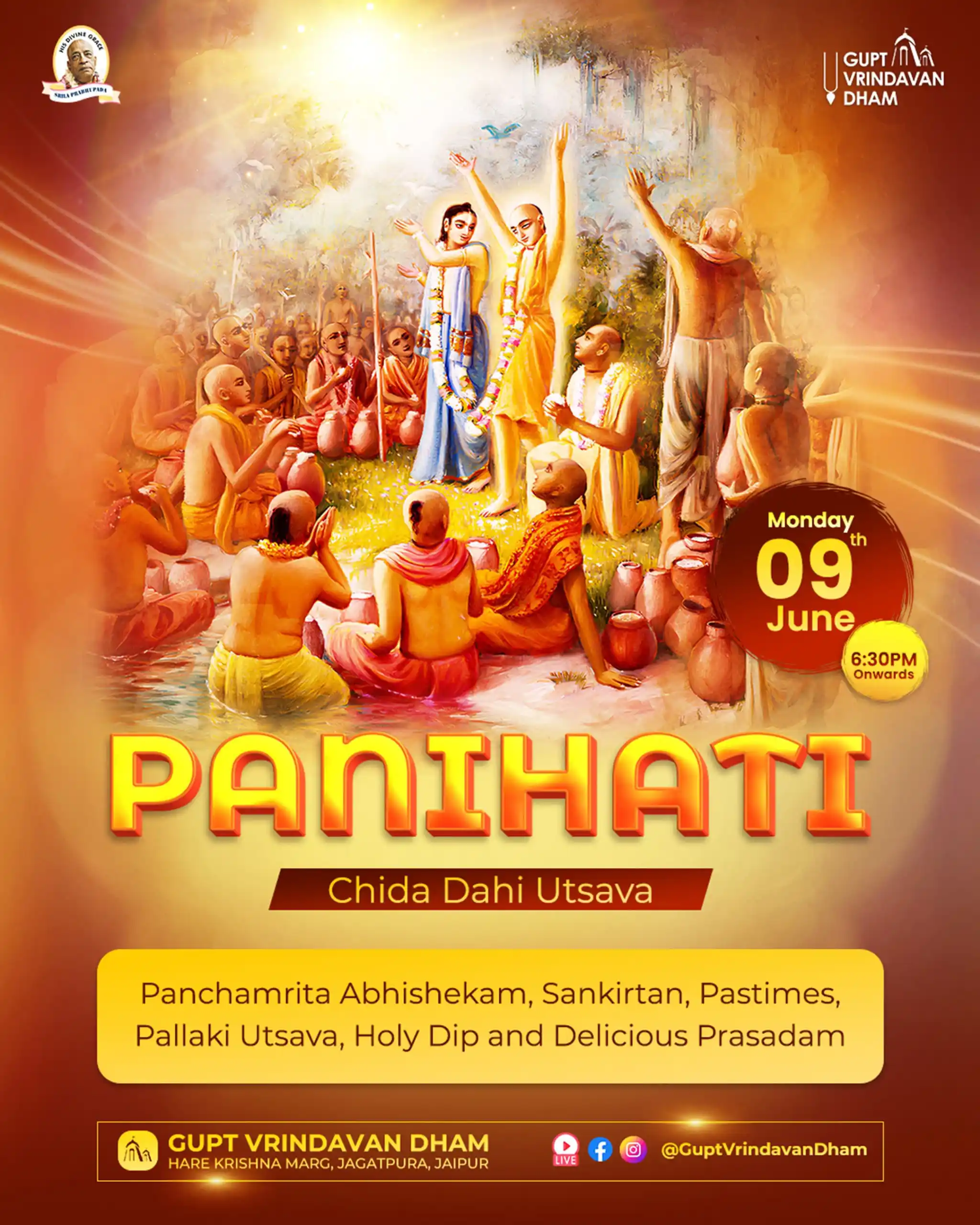 Image from Gupt Vrindavan Dham: 🌾✨ Join Us for the Blissful Panihati Dahi Chida Mahotsav at Gupt Vrin...