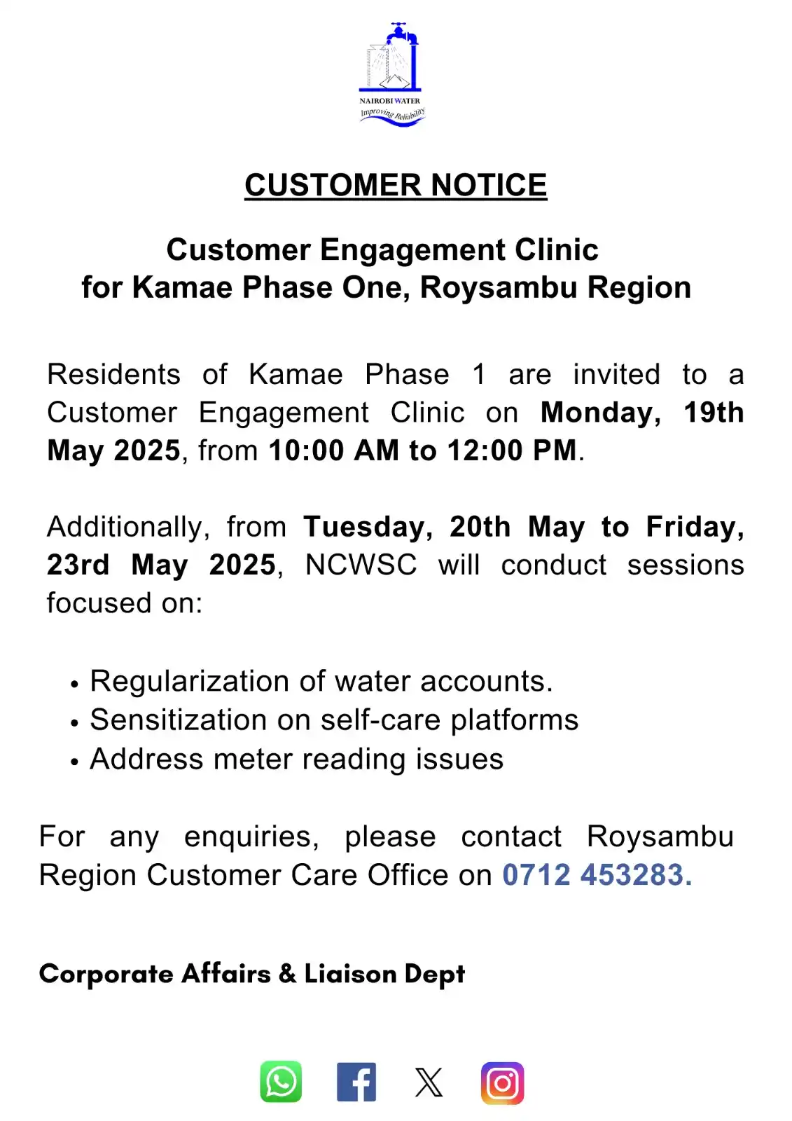 Nairobi City Water & Sewerage Co. Ltd post