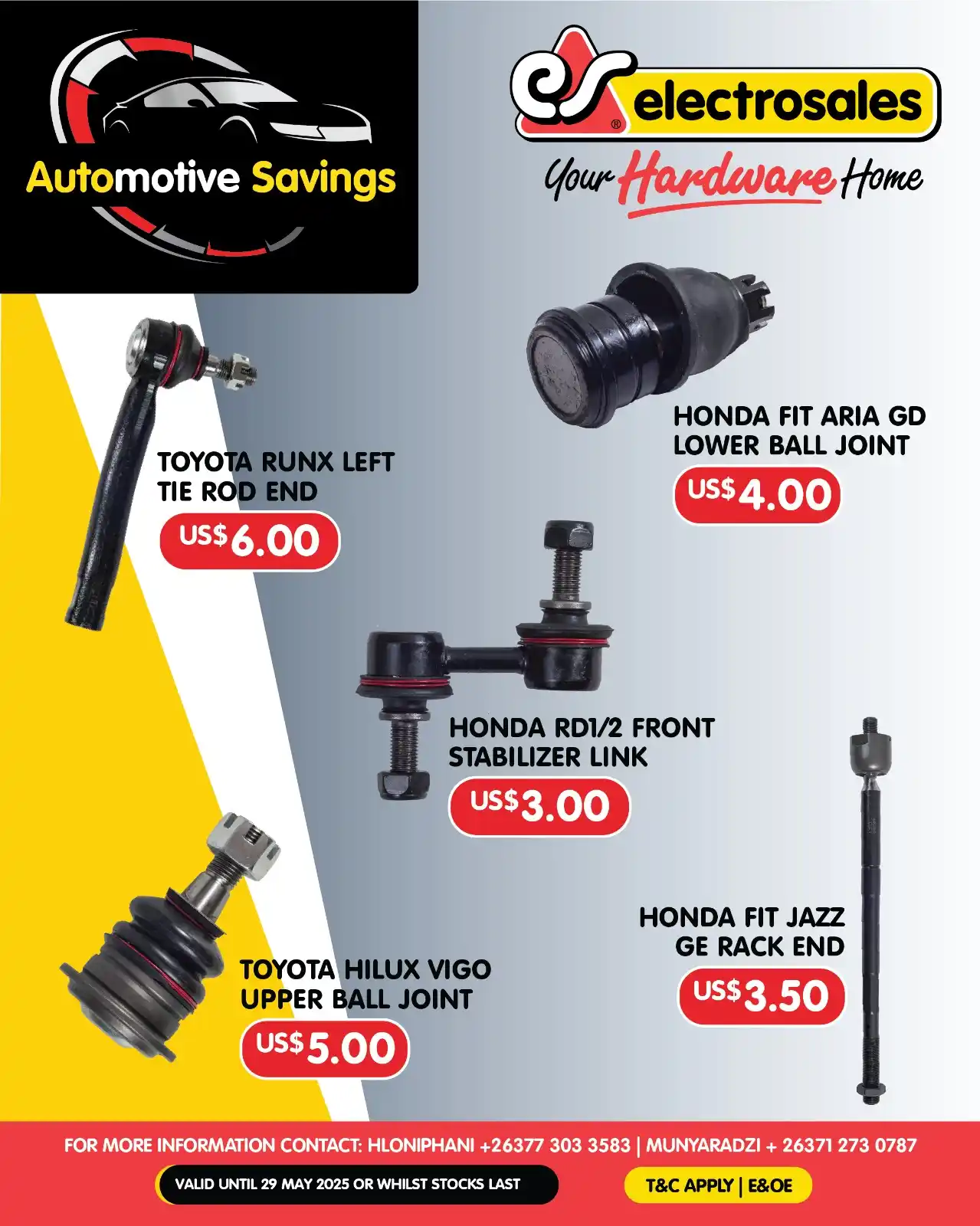 Image from Electrosales Hardware: Keep your car stable and performing at its best with Electrosales’ top...