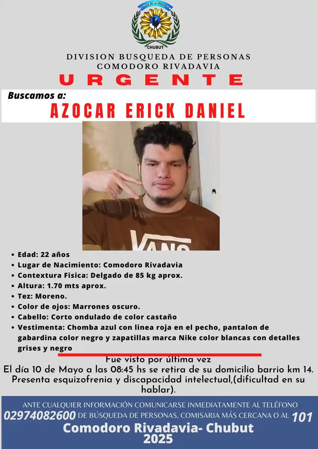 Image from CECNyCS UnIEN: La División de Búsqueda de Personas de Comodoro en alerta por la búsqu...
