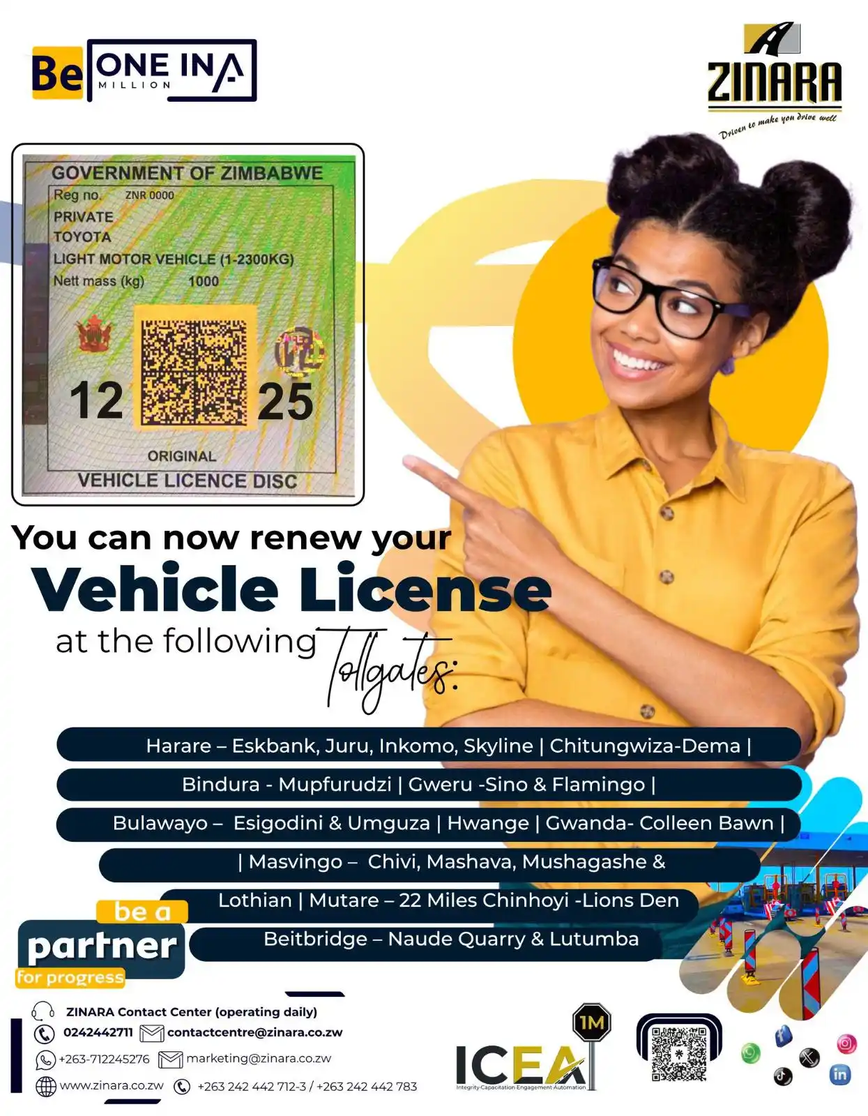 Image from ZINARA Official Updates: Licensing Services Available at the Tollgates On-the-go convenience! ...