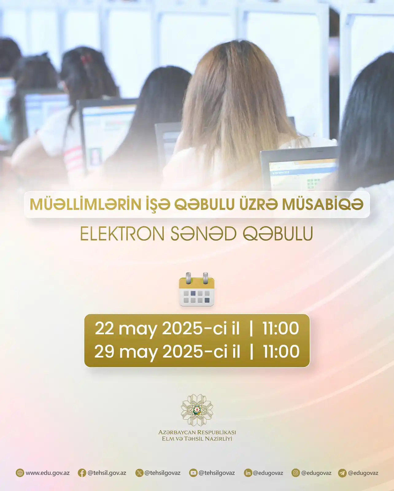 Image from AR Elm və Təhsil Nazirliyi: Müəllimlərin işə qəbulu üzrə müsabiqədə iştirak etmək istəyən şəxsləri...