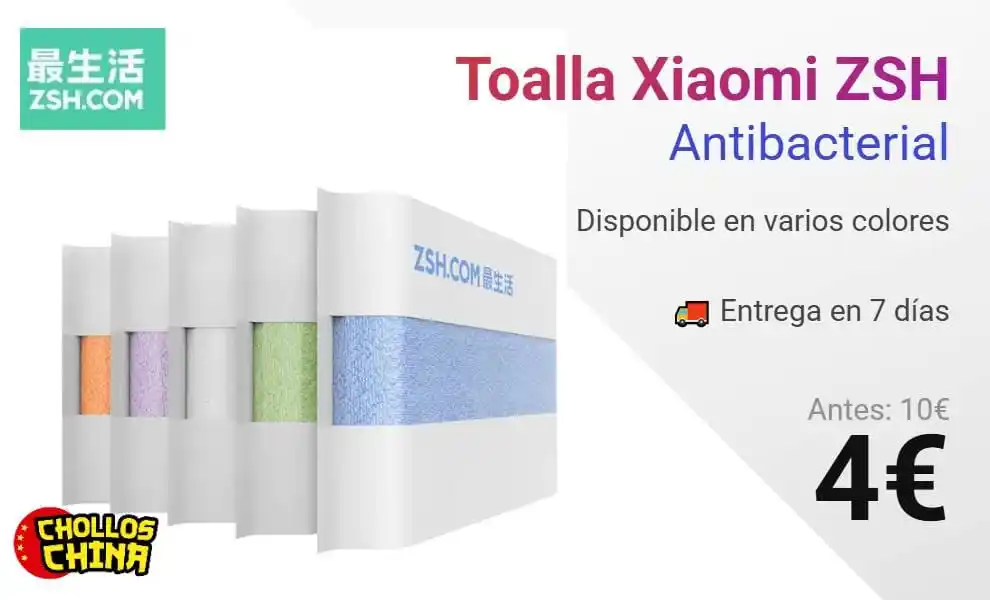 Image from Cholloschina: 💥[OPORTUNIDAD] Toalla Xiaomi ZSH Antibacterial por 4€ 💥 <a class="te...